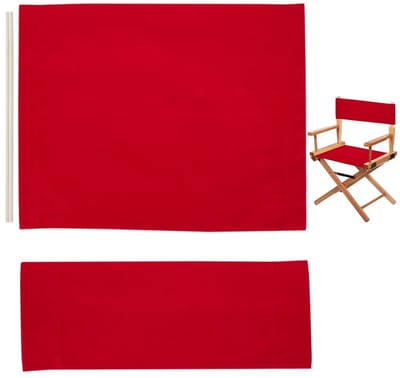 Stoelhoes voor regisseursstoel, casual, rood, draagbaar, materiaal polyester en hout, geschikt voor binnen en buiten