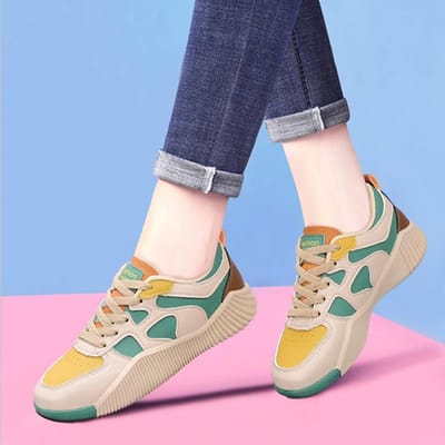 Dames Hardloopschoenen Lente Nieuwe Trend Leer Casual Schoenen Retro Stijl Platte Zool Sneakers Tiener Schoenen 41