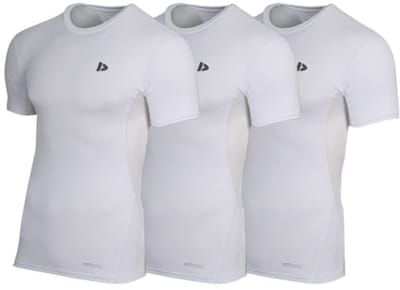 3-Pack Donnay - Baselayer Shortsleeve - Thermo/Sportshirt - Heren - White (001) - maat S