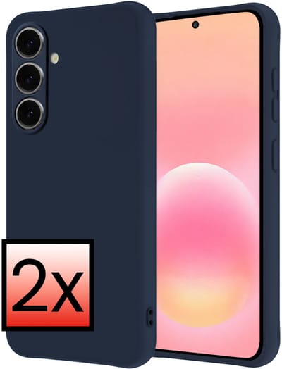 Hoesje - 2 Stuks - Geschikt voor Samsung Galaxy A57 - Sterk & Shockproof - Case Siliconen - Back Cover - Telefoon Hoes - Donkerblauw