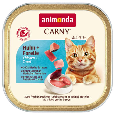 32x85g animonda Carny Adult Kip & Forel nat kattenvoer