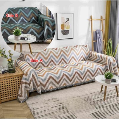 Geometrische bank dekenhoes nachtkastje gebreide tapijten Boheemse stoel lounge deken strandlaken matten camping picknick doek wandtapijt 90x90cm