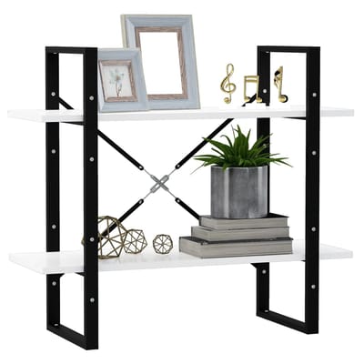 vidaXL - Boekenkast - met - 2 - schappen - 80x30x70 - cm - bewerkt - hout - wit