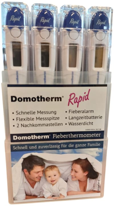 Domotherm - Rapid thermometer - Digitaal - Per doos van 20 - Meetduur: 30 sec - Waterdicht - auto-off functie - Uniek: meet tot 2 decimalen achter de komma - Blauw - Wit