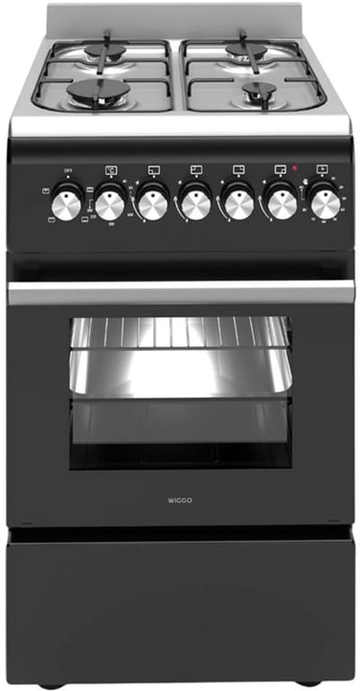 Wiggo WO-E506A(BX) Vrijstaande Gasfornuis - 50 cm - Zwart