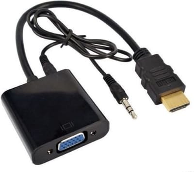 Hdmi naar VGA Converter Adapter 1080P met 3.5mm Audio HD Kabel Video Kabel Converter Adapter voor PC Desktops Laptops - Zwart