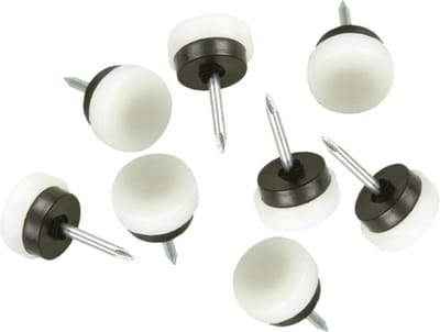 AMIG Kunststofglijders/meubelbeschermers met nagel - 8x - D16 mm - wit - stoelpoten - kunststof - onder meubels