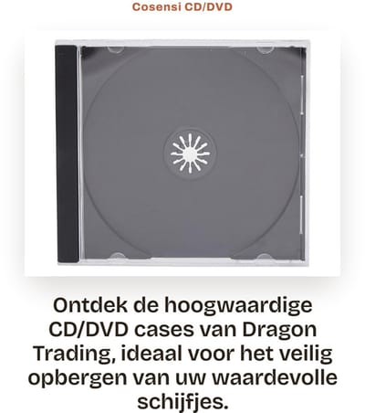 Dailygoods- CD/DVD Hoes 10.4 mm Hoog - Voor 1 Disc - Transparant met Zwarte Inzet - Set van 10 - Verwijderbare Inzet - Schokbestendig - Cd Dvd Hoesjes