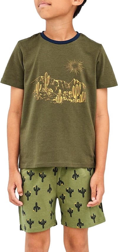 Name it jongens Shortama - Olive Night - Cactus - 116 - Groen
