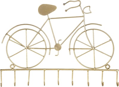 Clayre & Eef Sleutelrekje Fiets 32x23 cm Goudkleurig IJzer
