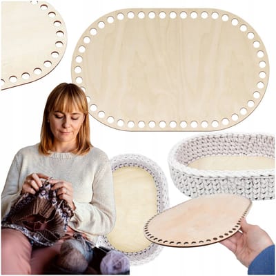 SMX Design - Houten Basis - 29x18cm - Ovaal - Moses Mand - Voor Tassen