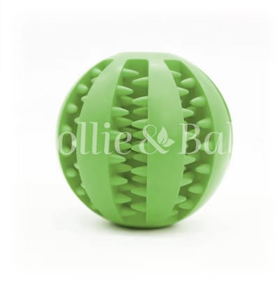 Beloningsbal - Snackbal Lekbal Voerbal - Interactief Spelen - Honden Speeltje - Tanden - Middelgrote en Grote Honden - Sterk - 7 Cm - Groen