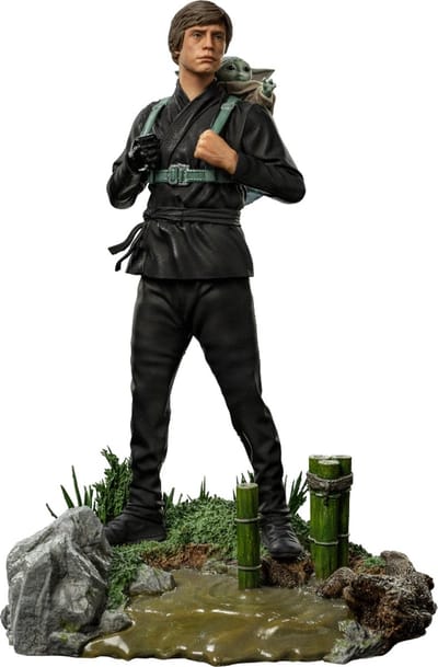 Iron Studios Star Wars Book of Boba Fett Art Scale Statue 1/10 Luke Skywalker & Grogu Training 20 cm Beeld