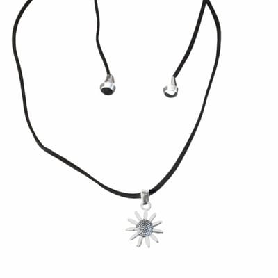 Ketting-Zonnebloem-Schuifkoord-Suede-verstelbaar - Charme Bijoux