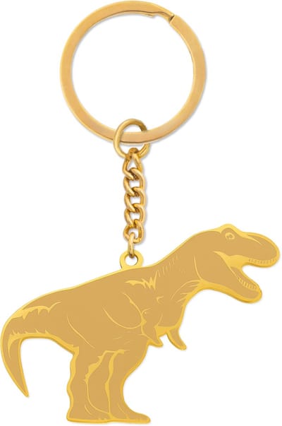 Tyrannosaurus Rex Sleutelhanger Goudkleurig - Dinosaurus Hanger - T-rex - Roestvrij Staal / Stainless Steel - Pax Amare
