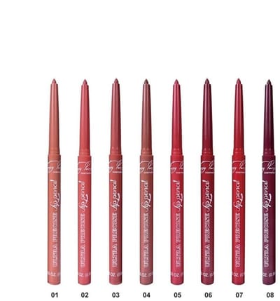 Easy Paris Cosmetics - Set met 8 tinten Lippotlood - Draaibaar - Ultra Precise Lip Pencil - Rood - Roze - Nude - Bruin - Paars - 8 Stuks