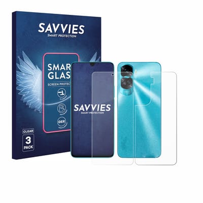 3 Stuks Savvies Screenprotector - geschikt voor Honor 90 Lite (Voor+Achter) - beschermfolie glas transparant