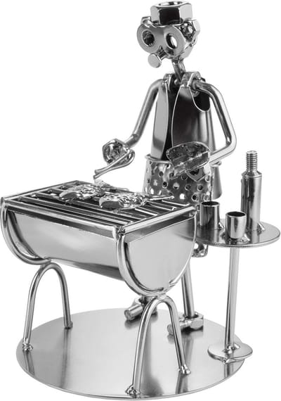 Metalen BBQ Grill Meester Figuur - Handgemaakt Iron Man Cadeau voor Koks