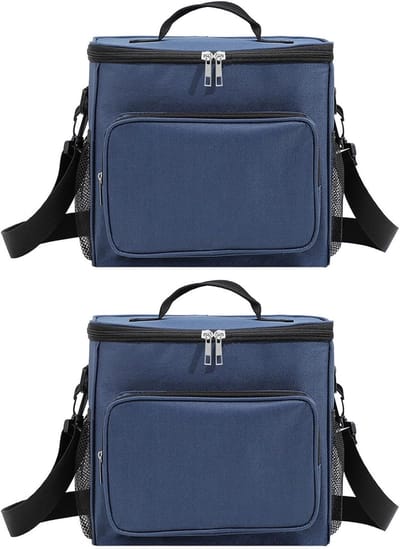 Set Koeltassen - Lunchboxen Isolatie - Eten Vers Houden - Duurzaam Oxford Weefsel - 10 Liter Capaciteit - Blauw