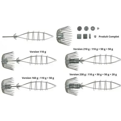 Jig-kit (verstelbaar gewicht) Ragot squid jig
