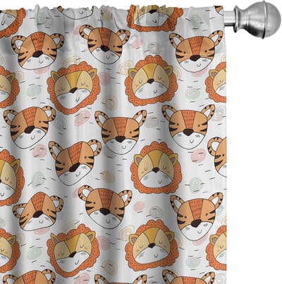 ABAKUHAUS Safari Gordijnen – 2x75x225 cm – Microfaser – Halverduisterend