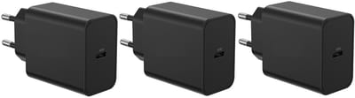 3 stuks OneOne 45W super snellader. Zwarte USB C oplader. PD lader adapter past op Universeel Microsoft, LG, Lenovo, HTC, Honor, Samsung Galaxy, Huawei, Motorola Moto, Xiaomi, Kobo (Rakuten), Astell&Kern