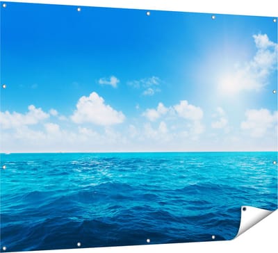 Gards Tuinposter Water Midden op Zee met Zonneschijn - 160x120 cm - Tuindoek - Tuindecoratie - Wanddecoratie buiten - Tuinschilderij