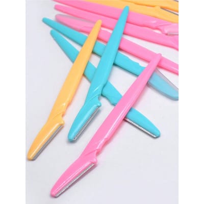 12 stuks/Fles Wenkbrauwscheermes Set, IFacial Trimmesmesjes & Scheerapparaat, Geschikt Voor Gezichts- & Lichaamshaarverwijdering, Essentieel Haarsalon 12Pcs veelkleurig