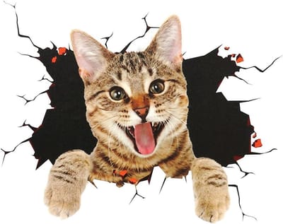 Grappige kat 3D-sticker voor terreinwagens - Autoanimatie decoratie met kittenvoertuig