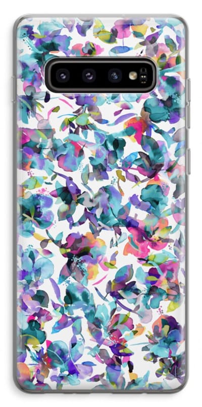 Hoesje geschikt voor Samsung Galaxy S10 Plus hoesje - Hibiscus Flowers - Soft Cover Telefoonhoesje - Bescherming aan alle Kanten en Schermrand