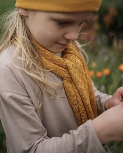 Bold Bamboo kindersjaal Róarr - 100% Organisch Bamboe - 0-8 yr - Kids scarf  - Okergeel