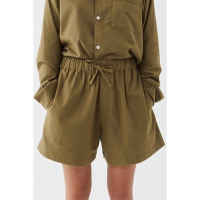 Tekla Unisex Flannel, Pyjamas Shorts Moss Maat: XXS | Nachtmode Outlet | Unisex | Bruin