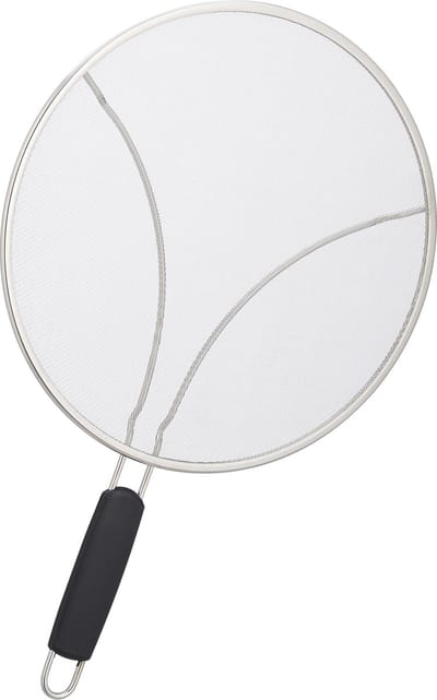 spatdeksel pan - diameter 29 cm - rvs - tegen spetters - kunststof handgreep - zilver