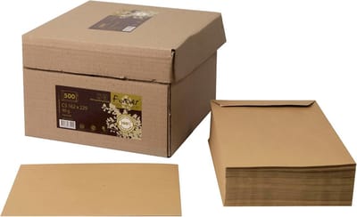500 Bruine Kraft Enveloppen C5 Zelfklevend Gerecycled Papier