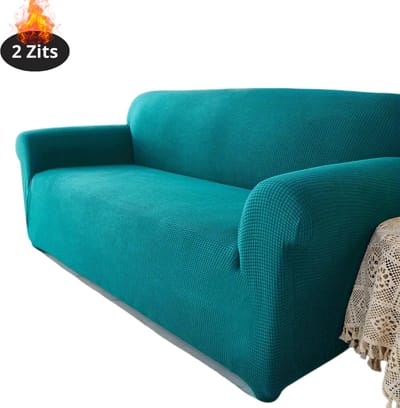 Livano Bankhoes - Bankbeschermer - Stretch - Sofa Cover - Effen - Turqoise - 2 Zits