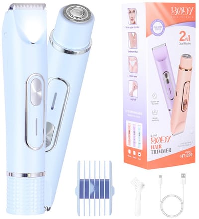 2-in-1 Elektrisch Scheerapparaat & Bikinilijntrimmer voor Vrouwen - Draagbaar & Oplaadbaar