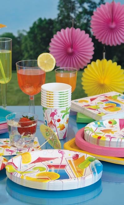 16 roze flamingo zomerse cocktailservetten