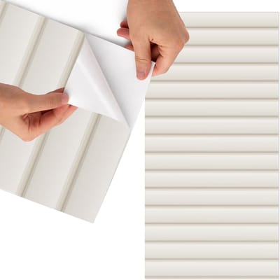 Tulup Meubelfolie - Crème lijnen Wrapfolie Keuken - 65x130 cm - Romig Meubelfolie - Decoratiefolie - Minimalist Meubelfolie - Meubel Wrap Folie - Woonkamer decoratie - Achtergronden en patronen