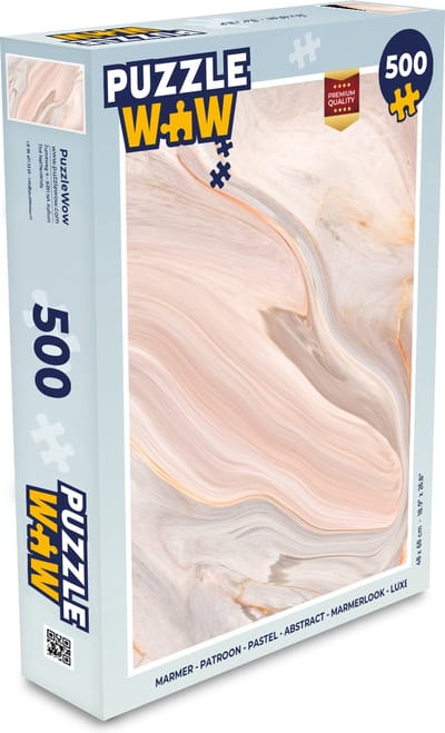 Puzzel Marmer - Patroon - Pastel - Abstract - Marmerlook - Luxe - Legpuzzel - Puzzel 500 stukjes