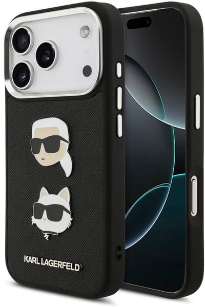 Karl Lagerfeld Back Cover Case - Geschikt voor iPhone 17 Pro - Zwart - Schokabsorberend - Verhoogde camerabescherming