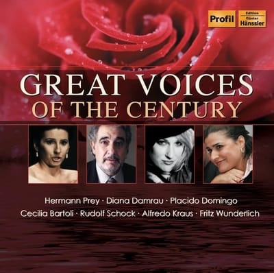 Cecilia Bartoli, Hermann Prey, Rudolf Schock, Plácido Domingo, Fritz Wunderlich - Great Voices Of The Century (2 CD)