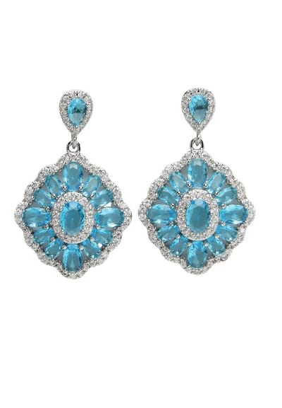 AVANT-GARDE PARIS Diva Cubic Zirconia Oorbellen - Lichtblauw 1 stuk - Rhodium Plated en Statement Design