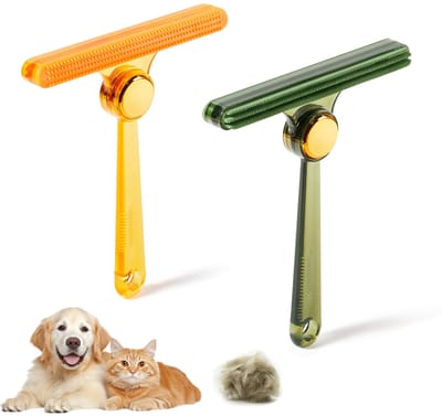 Ontharingsset voor huisdieren en kleding (set van 2), ontharingstool voor katten en honden, draagbare tapijtreiniger, tapijtmatten, banken, huisdierbedden, meubels, tapijten