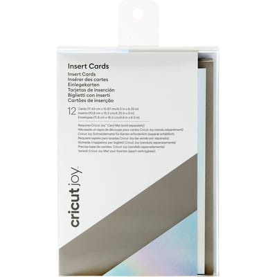 Cricut Joy dubbele kaarten met insteekhoezen & enveloppen "Insert Cards", 11,43 x 15,87 cm - Grey/Silver Holographic