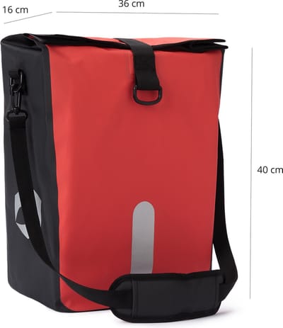 #DoYourOutdoor 3in1 achtertas met praktisch snelkoppelingssysteem voor bagagedrager - Waterdicht & Reflecterend - 21 liter roll-top fietstas met schouderband, handgreep - rood