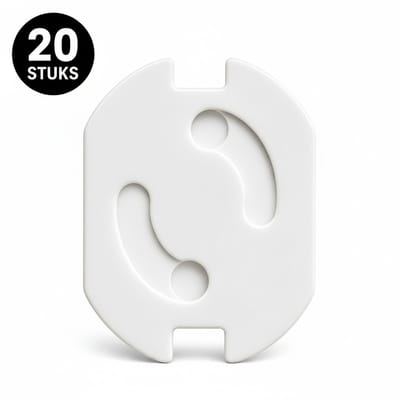 Stopcontactbeveiliging 20 Stuks – Kinderbeveiliging Stopcontacten – Zelfklevend – Baby Veiligheid – Voor Nederlandse Stopcontacten – Wit