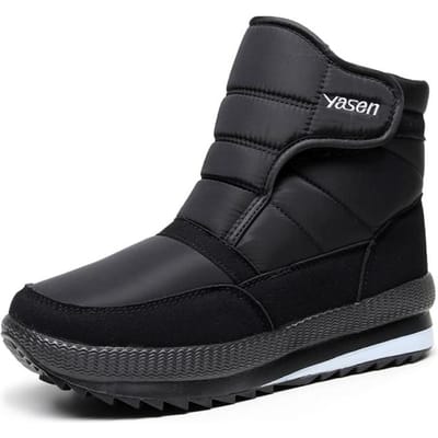 SNEEUWSCHOENEN Heren Laarzen Winter met Bont Warme Sneeuwlaarzen Heren Winter Werk Casual Schoenen Sneakers Hoge Top Rubberen Enkellaarsjes 38