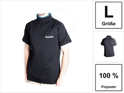 Makita fietsshirt T-shirt maat L 100% polyester ( 98P138-L ) kleur zwart