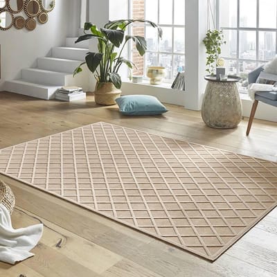 Modern vloerkleed ruiten Danton - crème 80x125