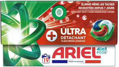 Ariel 4in1 Wasmiddel Pods Ultra Vlekverwijderaar - 4 x 19 stuks - Voordeelverpakking
